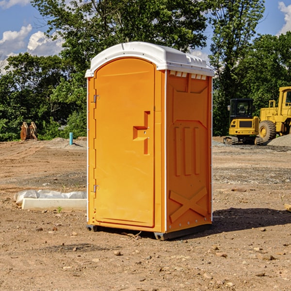 how often are the porta potties cleaned and serviced during a rental period in Tensed